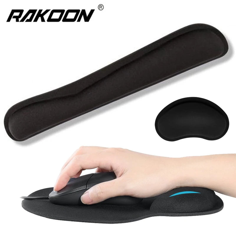 RAKOON Mouse Pad with  Wrist Rest Non-Slip Base Wrist Rest Pad Ergonomic Mousepad for Typist Office Gaming PC Laptop