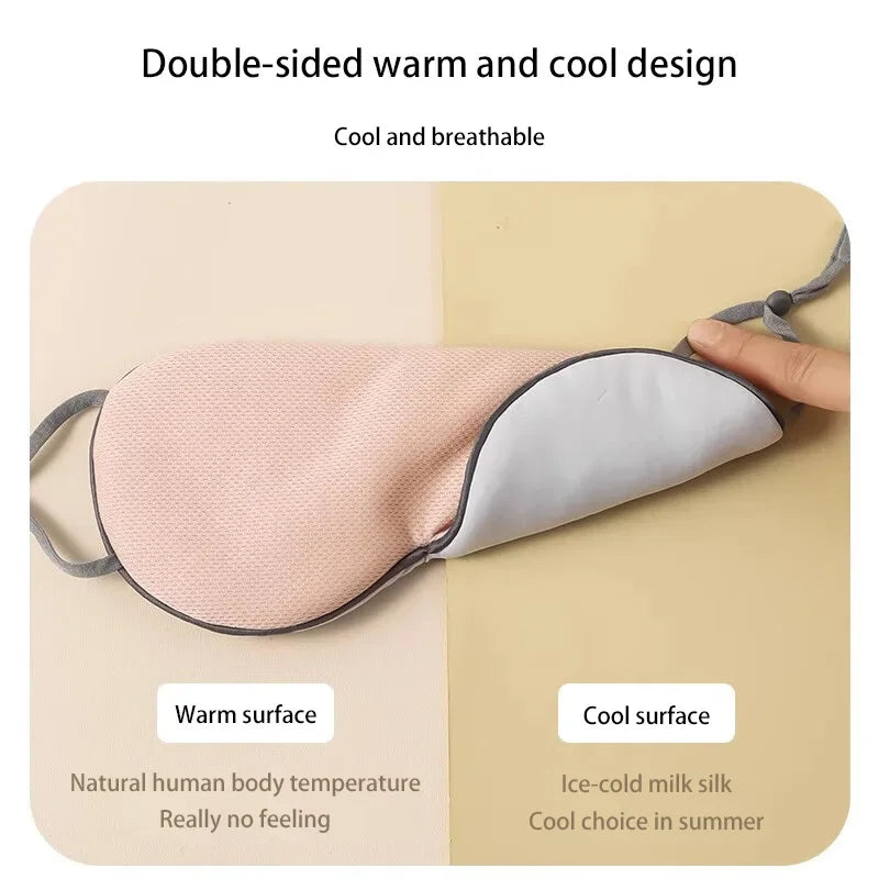Sleeping Eye Mask Korean Style Ice Silk Warm And Cool Dual Use Adjustable Travel Light Blocking Breathable Eye Mask