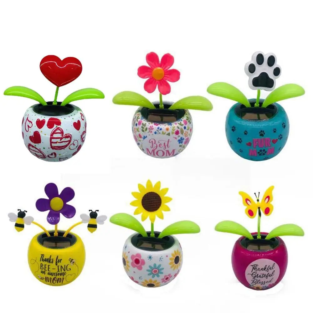Gadgets Swinging  Car Decorating Plants Electric Toys Car Dashboard Ornaments Solar Powered Flower Swinging Dancing Flower